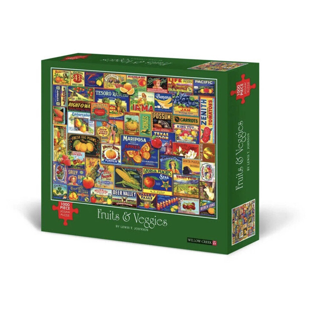 New - Willow Creek Press - Fruits & Veggies: 1000 Pcs Ages 12+ Puzzle Icons
